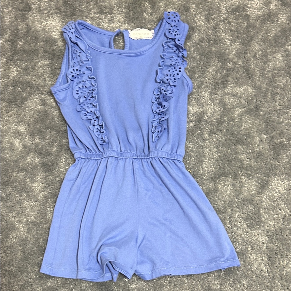 btween Blue Ruffle Kids Romper